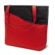 Moderne PP-Einkaufstasche Lille mit Reißverschluss - rot/schwarz